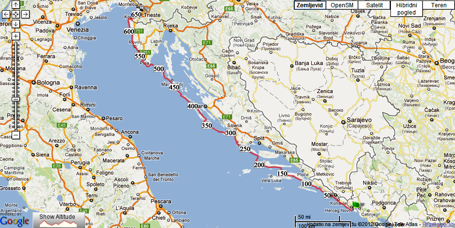 karta hrvatske jadran Ruta JADRAN 2012 karta hrvatske jadran